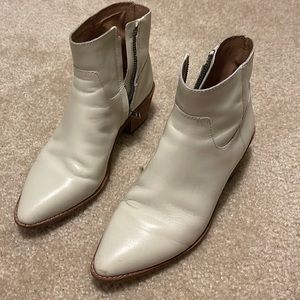 Madewell White Leather Booties